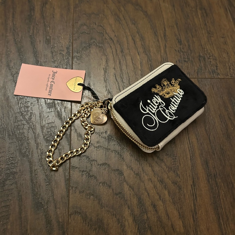 Juicy Couture Black Gold Chain Wallet Charms NWT